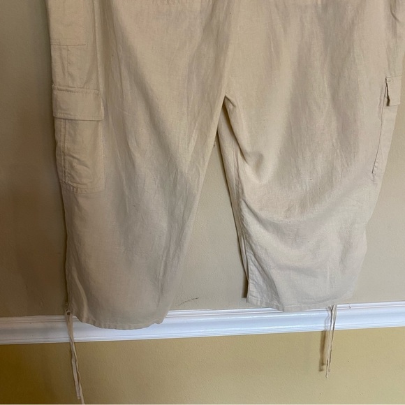 Lane Bryant Linen SZ 26 Totally Cropped Pants Cargo Pockets NEW - Picture 9 of 15